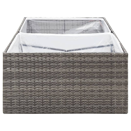 vidaXL Jardinière Gris 157x80x40 cm Résine Tressée
