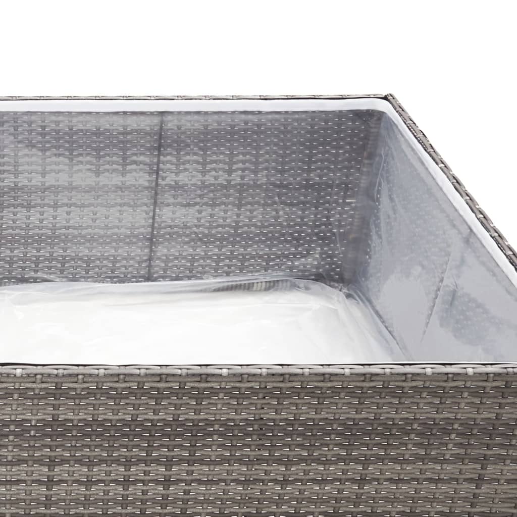 vidaXL Jardinière Gris 157x80x40 cm Résine Tressée