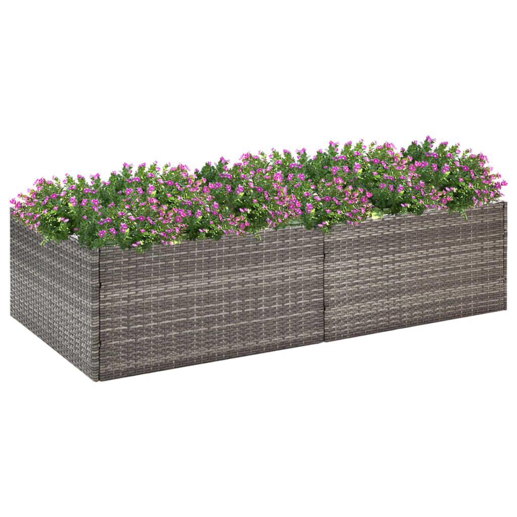 vidaXL Jardinière Gris 157x80x40 cm Résine Tressée