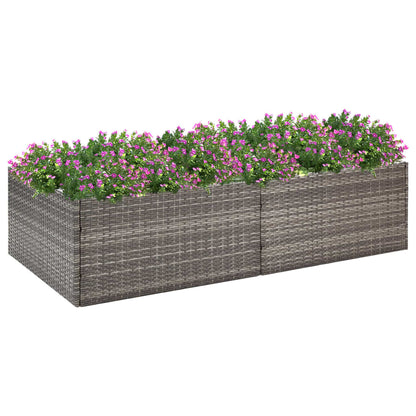 vidaXL Jardinière Gris 157x80x40 cm Résine Tressée
