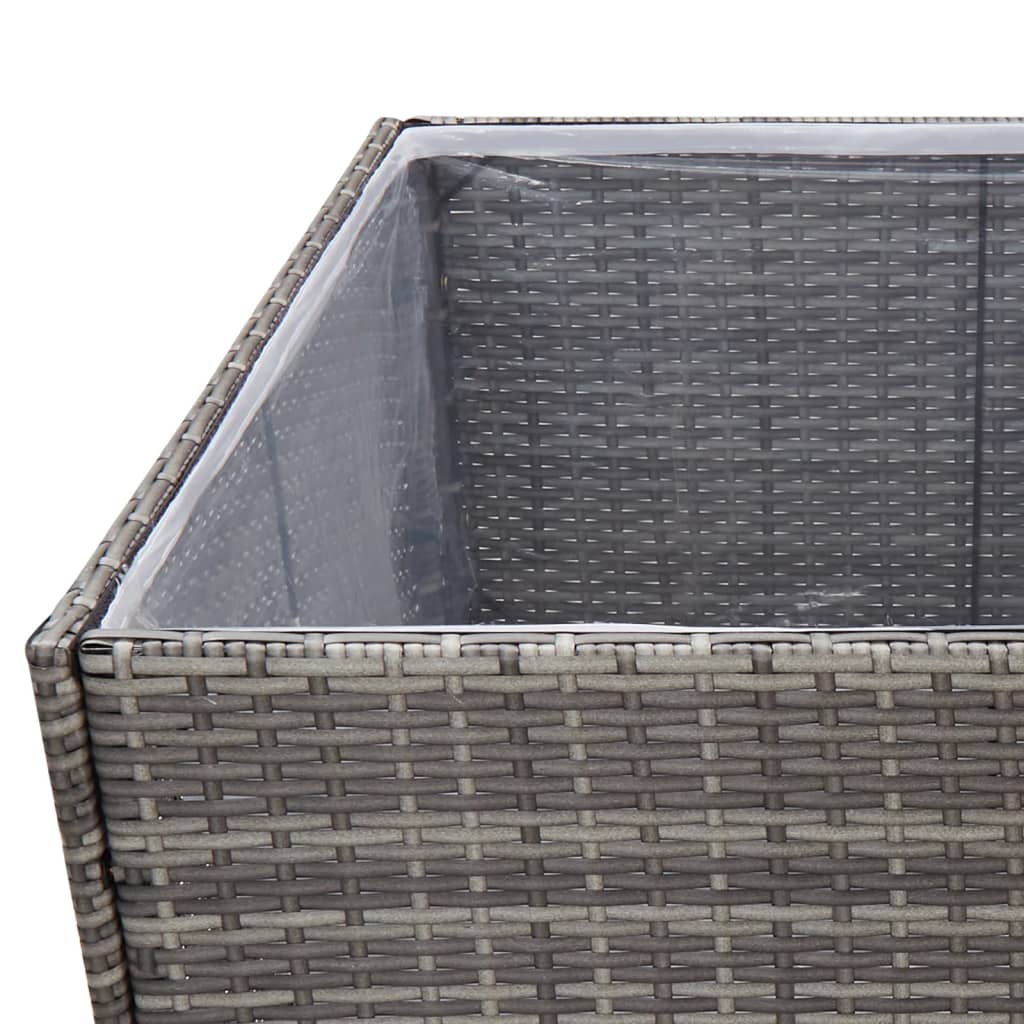 vidaXL Jardinière Gris 80x80x80 cm Résine Tressée