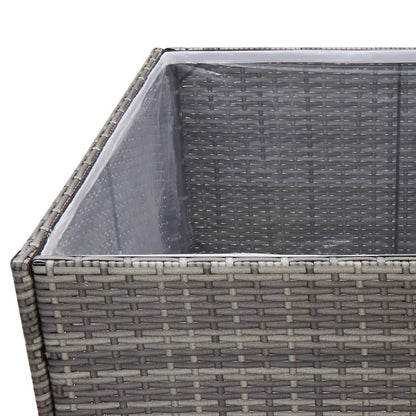 vidaXL Jardinière Gris 80x80x80 cm Résine Tressée