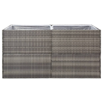 vidaXL Jardinière Gris 157x80x80 cm Résine Tressée