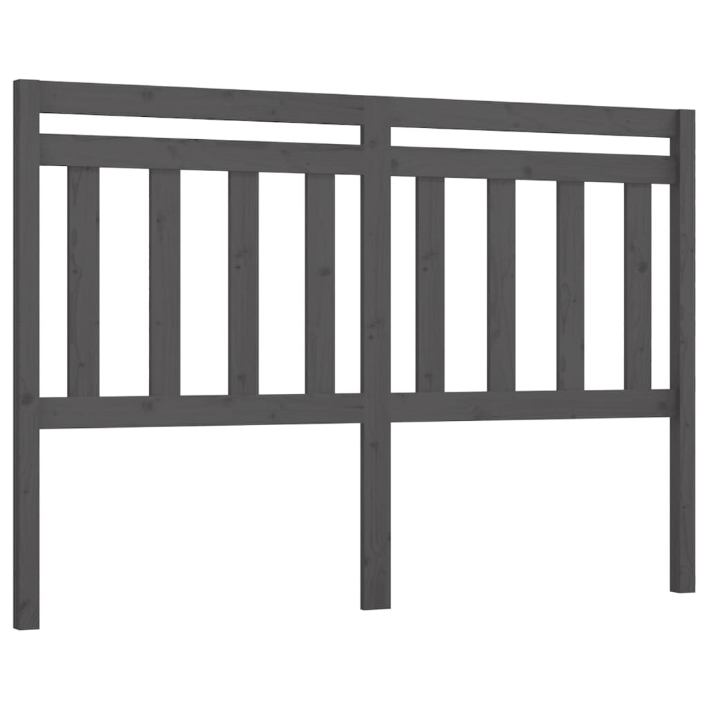 vidaXL Kopfteil Grau 156x4x100 cm Massivholz Kiefer