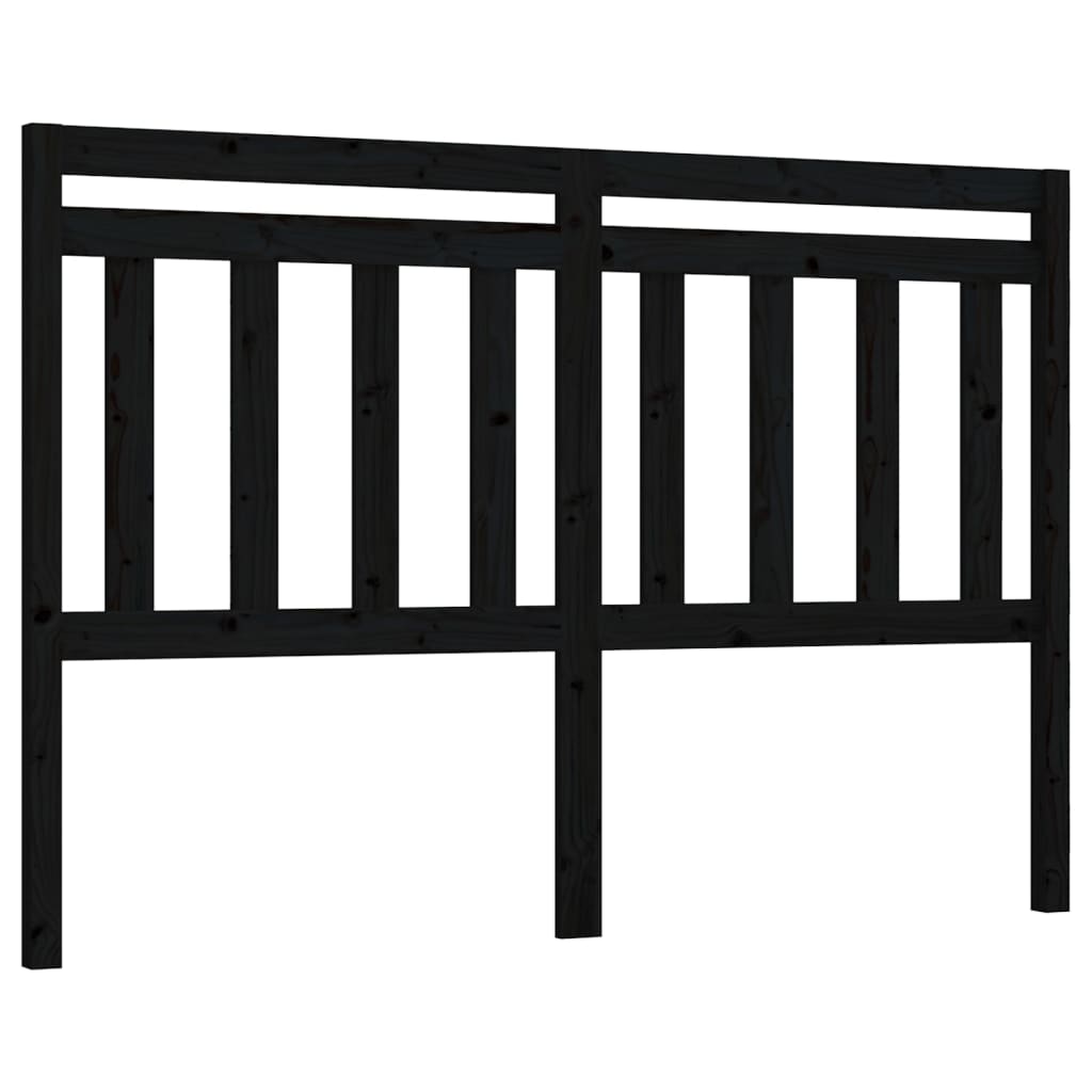 vidaXL Kopfteil Schwarz 166x4x100 cm Massivholz Kiefer