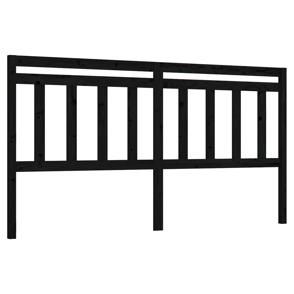 vidaXL Kopfteil Schwarz 206x4x100 cm Massivholz Kiefer