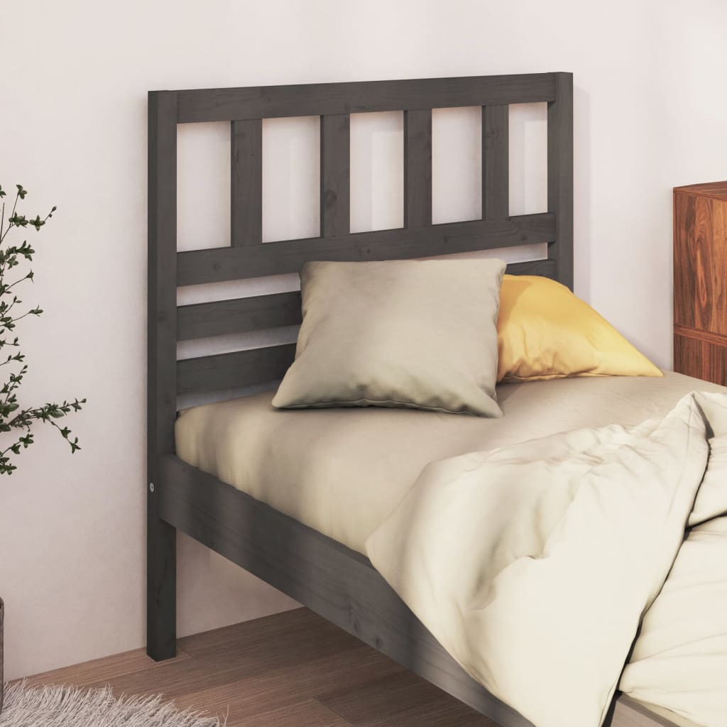 vidaXL Kopfteil Grau 81x4x100 cm Massivholz Kiefer