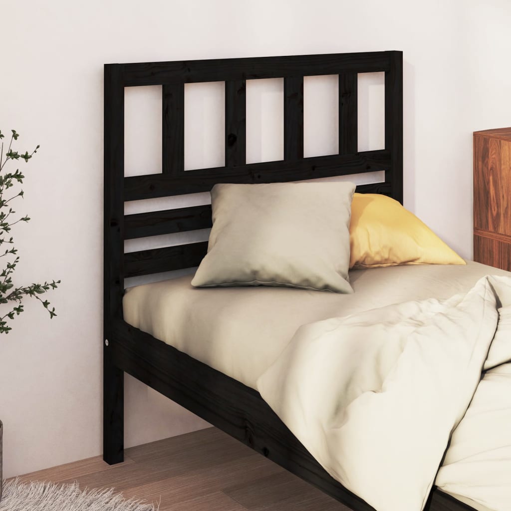 vidaXL Kopfteil Schwarz 96x4x100 cm Massivholz Kiefer