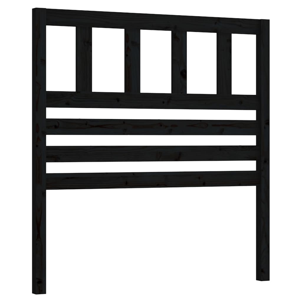 vidaXL Kopfteil Schwarz 106x4x100 cm Massivholz Kiefer
