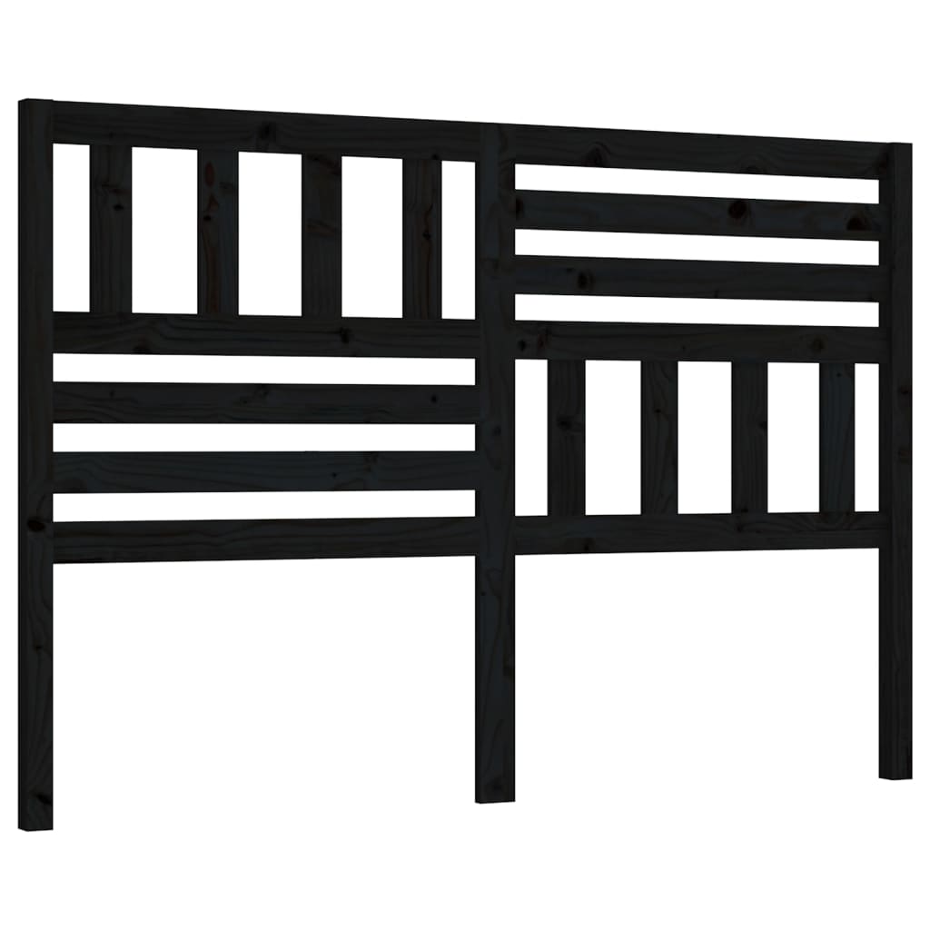 vidaXL Kopfteil Schwarz 126x4x100 cm Massivholz Kiefer