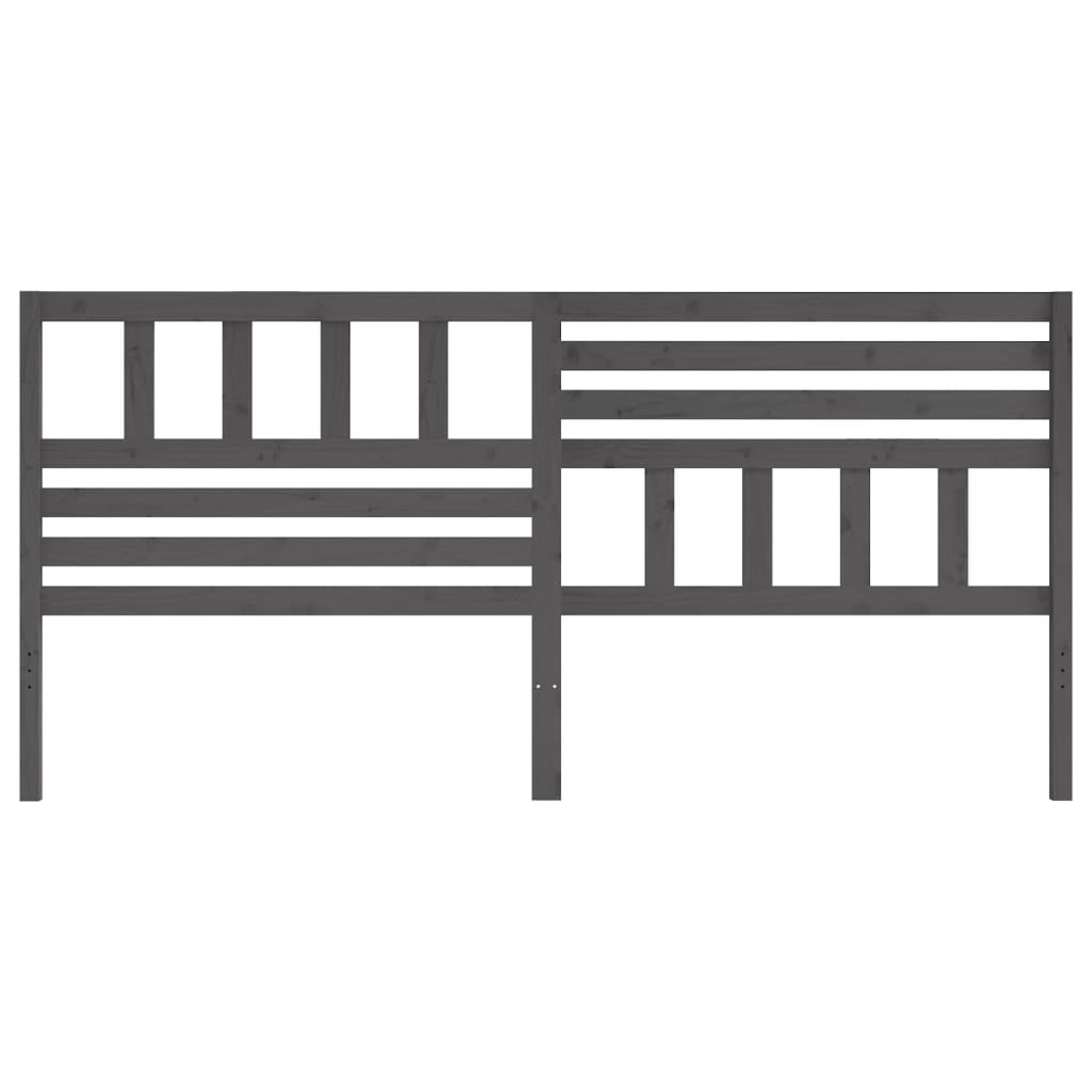 vidaXL Tête de lit gris 186x4x100 cm Bois de pin massif