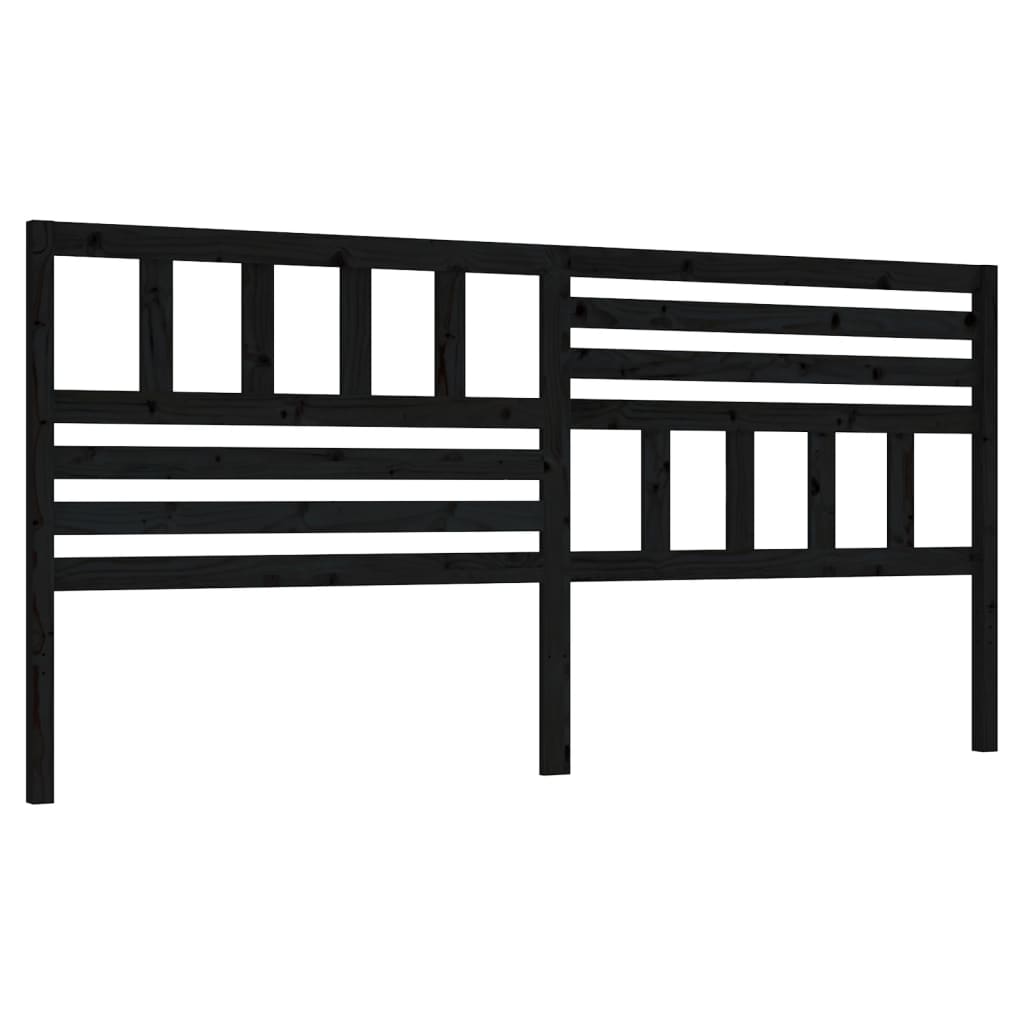 vidaXL Kopfteil Schwarz 186x4x100 cm Massivholz Kiefer