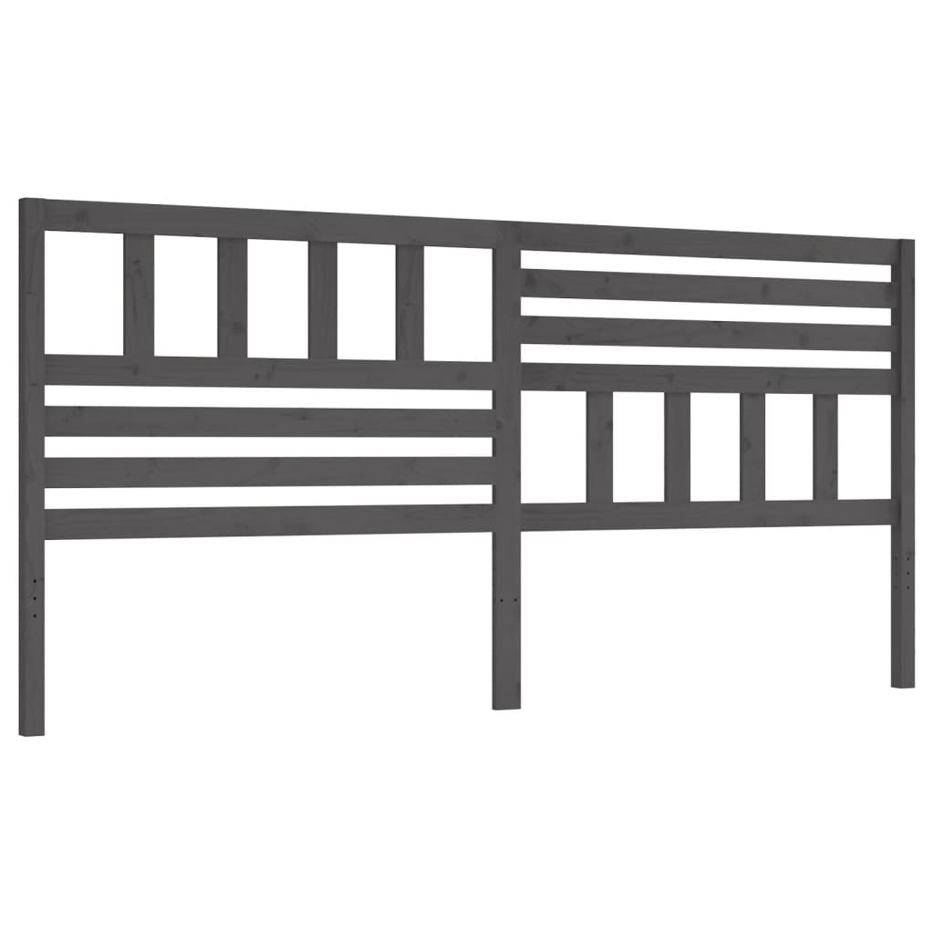 vidaXL Kopfteil Grau 206x4x100 cm Massivholz Kiefer