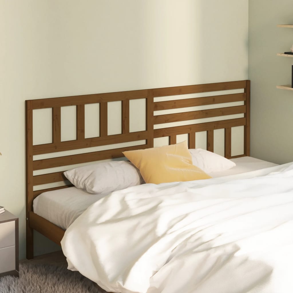 vidaXL Tête de lit Bois de pin massif marron miel 206x4x100 cm