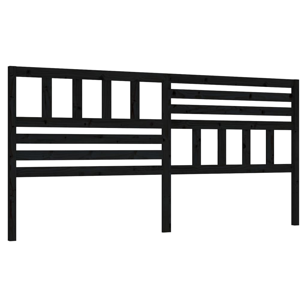 vidaXL Kopfteil Schwarz 206x4x100 cm Massivholz Kiefer