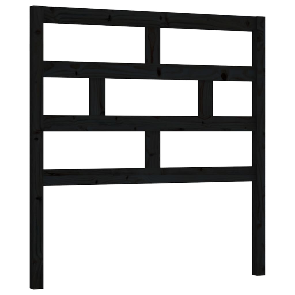vidaXL Kopfteil Schwarz 106x4x100 cm Massivholz Kiefer