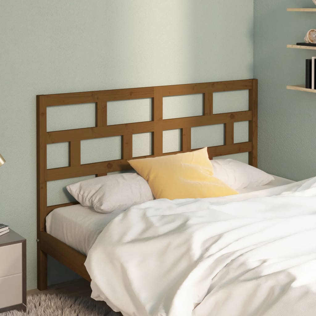 vidaXL Tête de lit Marron Miel 146x4x100 cm Bois de Pin Massif