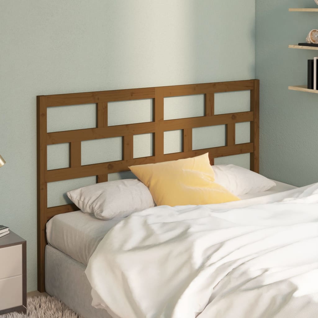 vidaXL Tête de lit Marron Miel 146x4x100 cm Bois de Pin Massif