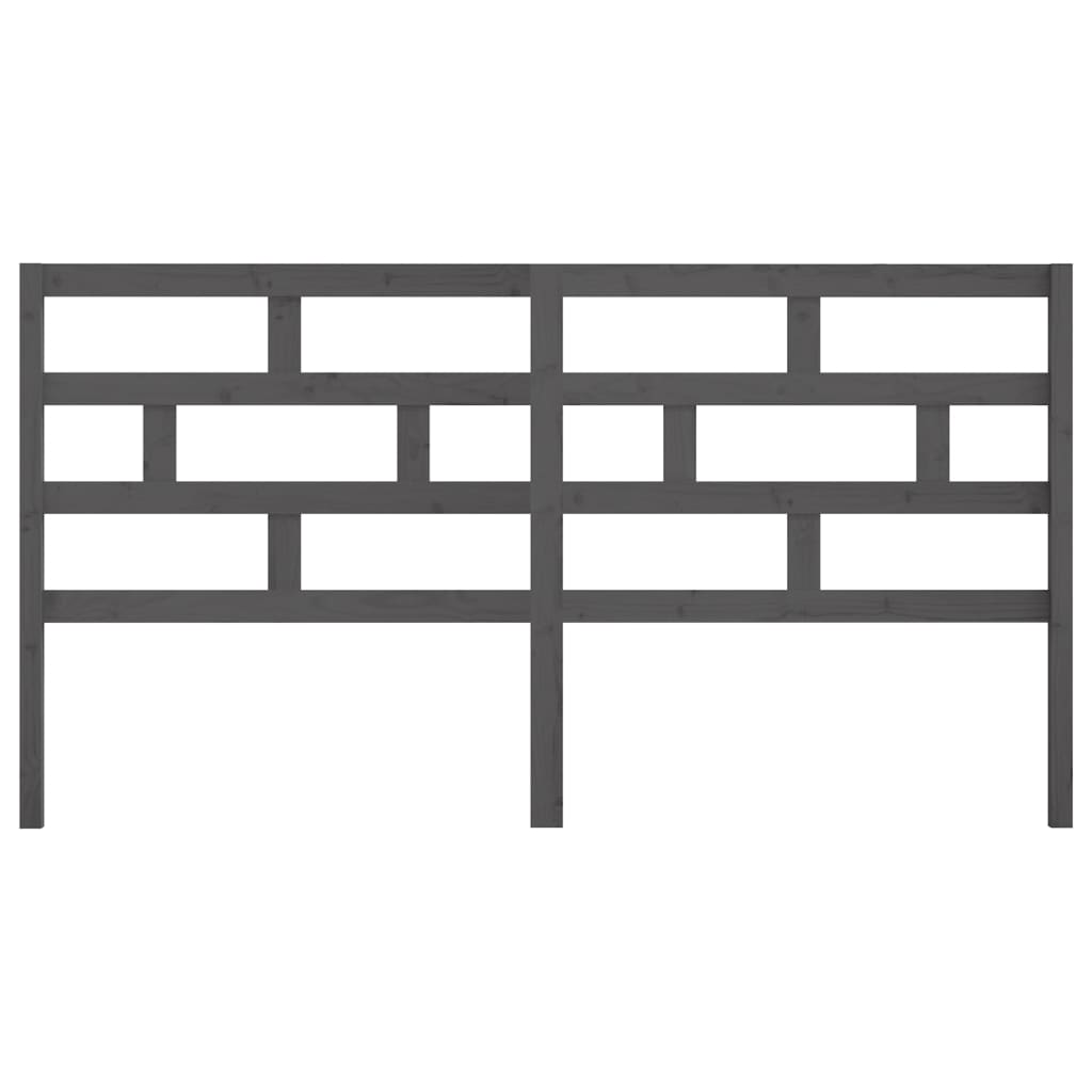 vidaXL Tête de lit gris 206x4x100 cm Bois de pin massif
