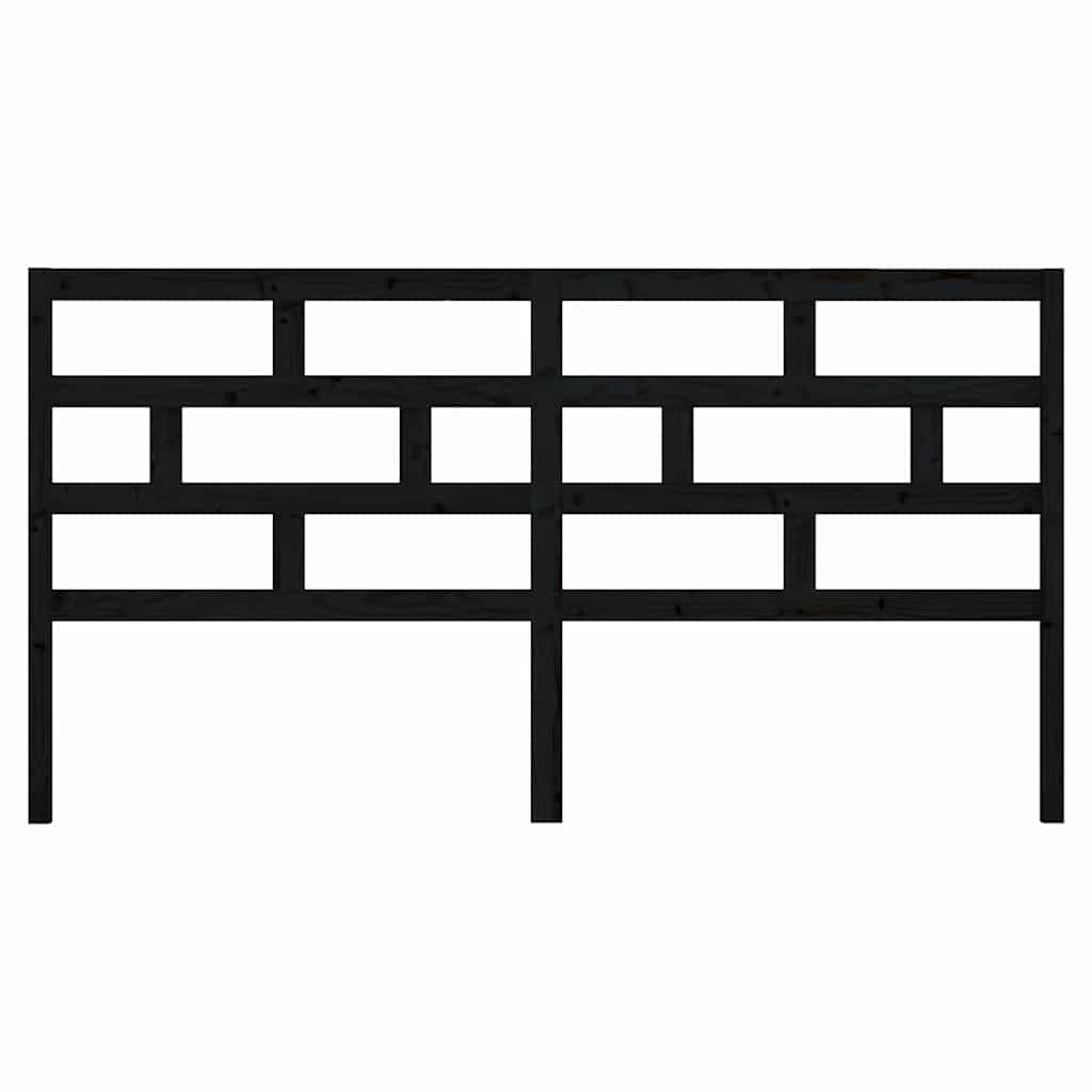 vidaXL Tête de lit Noir 206x4x100 cm Bois de pin massif