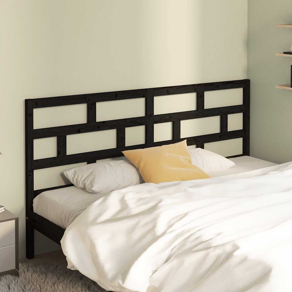 vidaXL Tête de lit Noir 206x4x100 cm Bois de pin massif