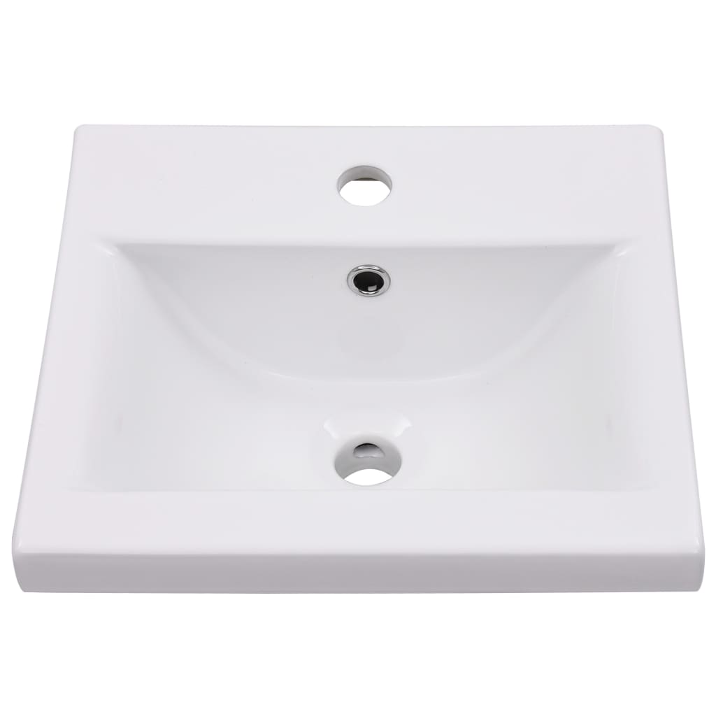 vidaXL Meuble sous-lavabo avec lavabo intégré blanc Bois d'ingénierie