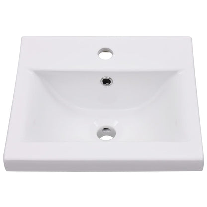 vidaXL Meuble sous-lavabo avec lavabo intégré blanc Bois d'ingénierie