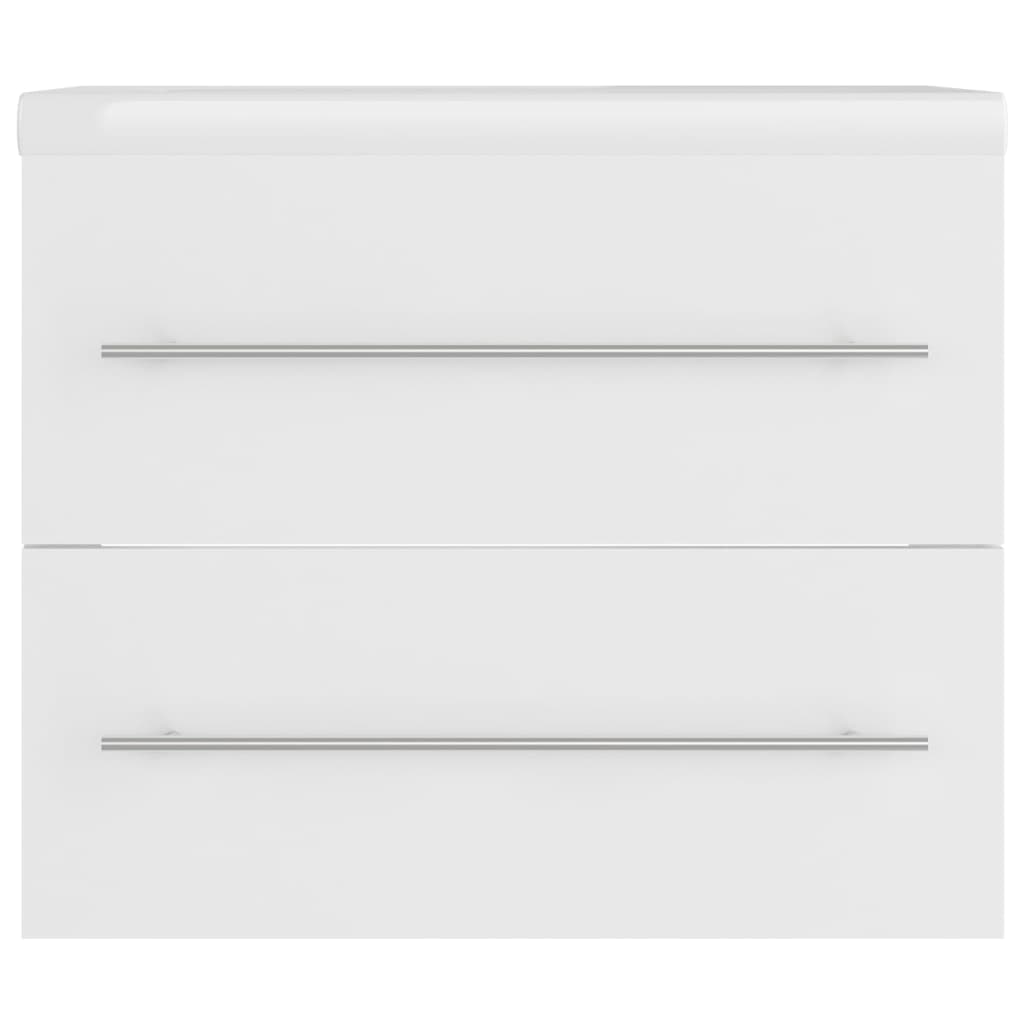 vidaXL Meuble sous-lavabo avec lavabo intégré blanc Bois d'ingénierie
