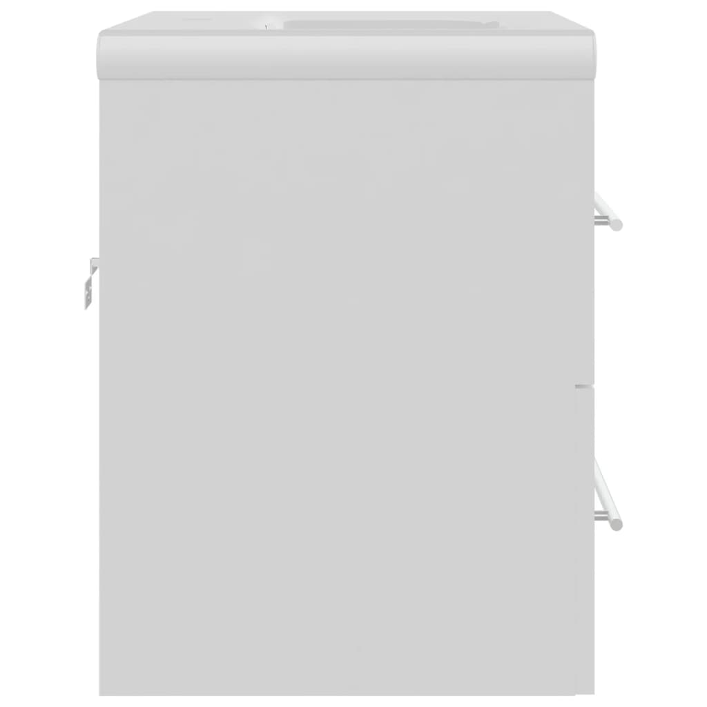 vidaXL Meuble sous-lavabo avec lavabo intégré blanc Bois d'ingénierie