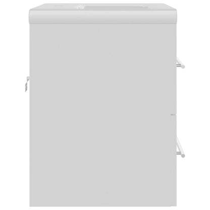 vidaXL Meuble sous-lavabo avec lavabo intégré blanc Bois d'ingénierie