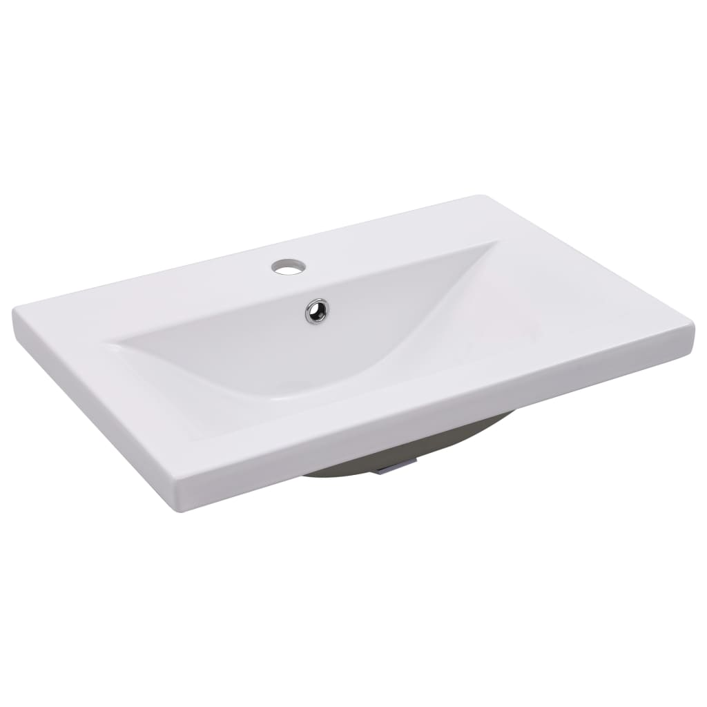 vidaXL Meuble sous-lavabo avec lavabo intégré blanc Bois d'ingénierie