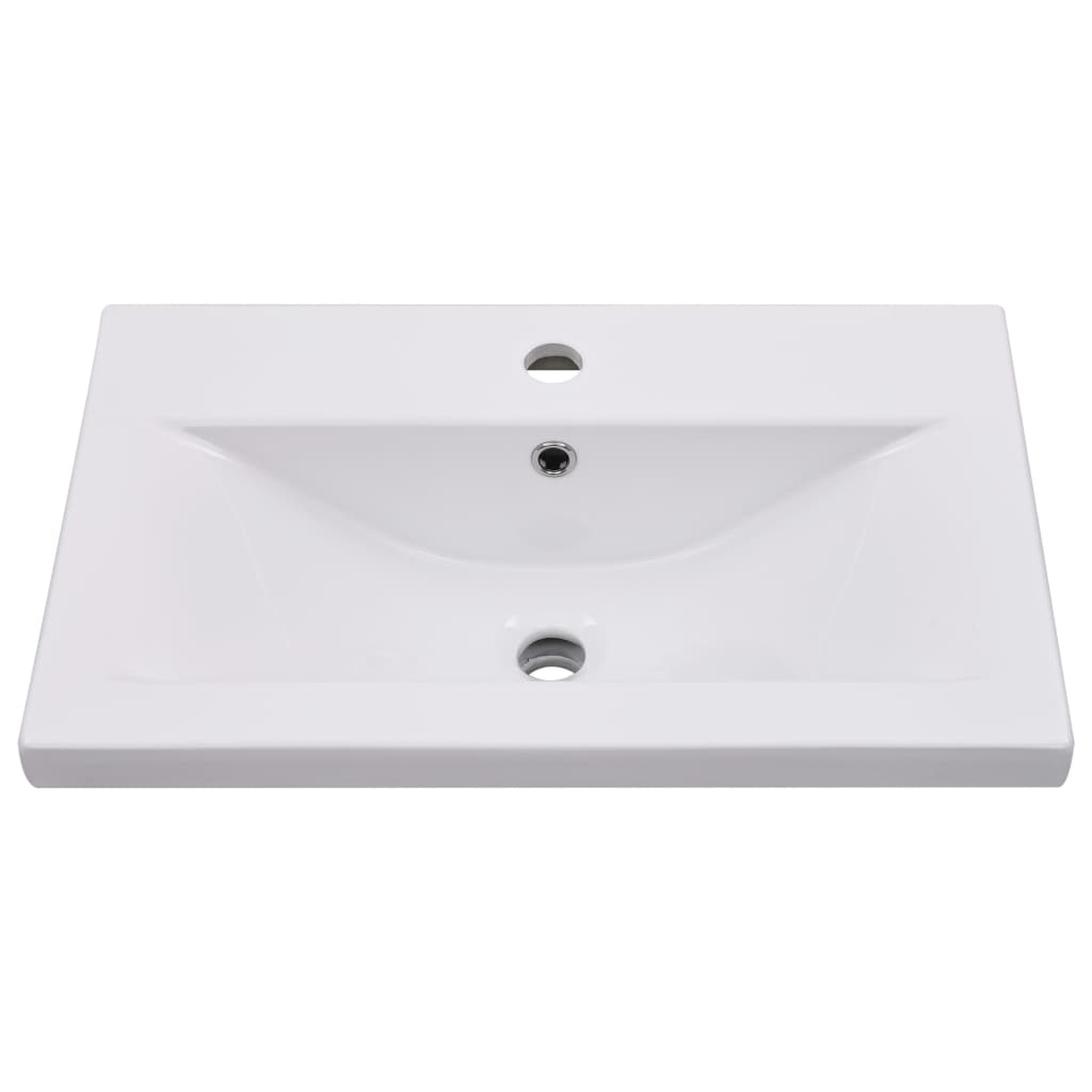 vidaXL Meuble sous-lavabo avec lavabo intégré blanc Bois d'ingénierie