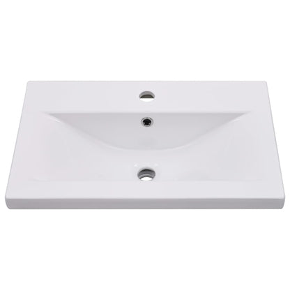vidaXL Meuble sous-lavabo avec lavabo intégré blanc Bois d'ingénierie