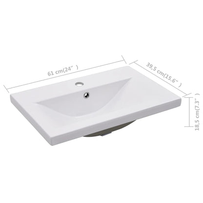 vidaXL Meuble sous-lavabo avec lavabo intégré blanc Bois d'ingénierie