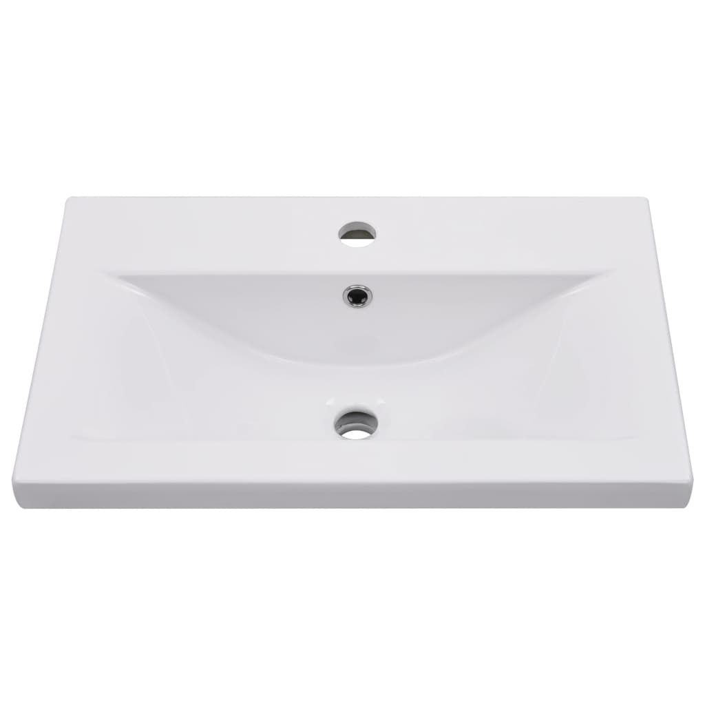 vidaXL Meuble sous-lavabo avec lavabo intégré Noir Bois d'ingénierie