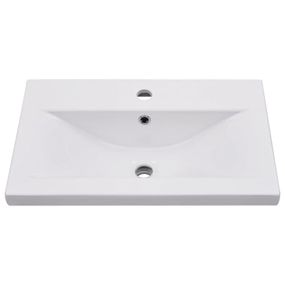 vidaXL Meuble sous-lavabo avec lavabo intégré Noir Bois d'ingénierie