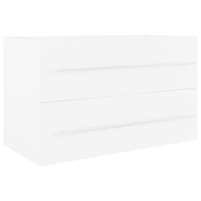vidaXL Meuble sous-lavabo avec lavabo intégré blanc Bois d'ingénierie