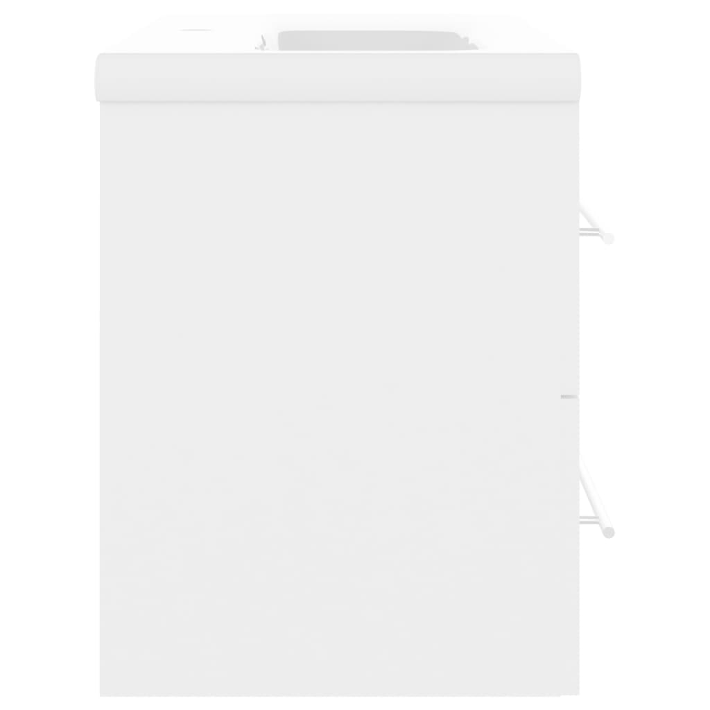 vidaXL Meuble sous-lavabo avec lavabo intégré blanc Bois d'ingénierie