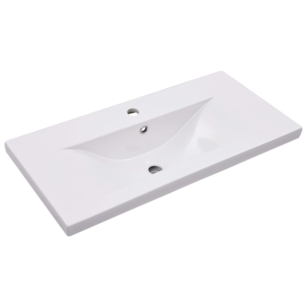 vidaXL Meuble sous-lavabo avec lavabo intégré blanc Bois d'ingénierie