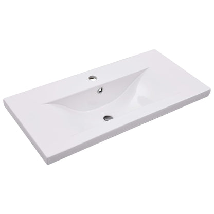 vidaXL Meuble sous-lavabo avec lavabo intégré blanc Bois d'ingénierie