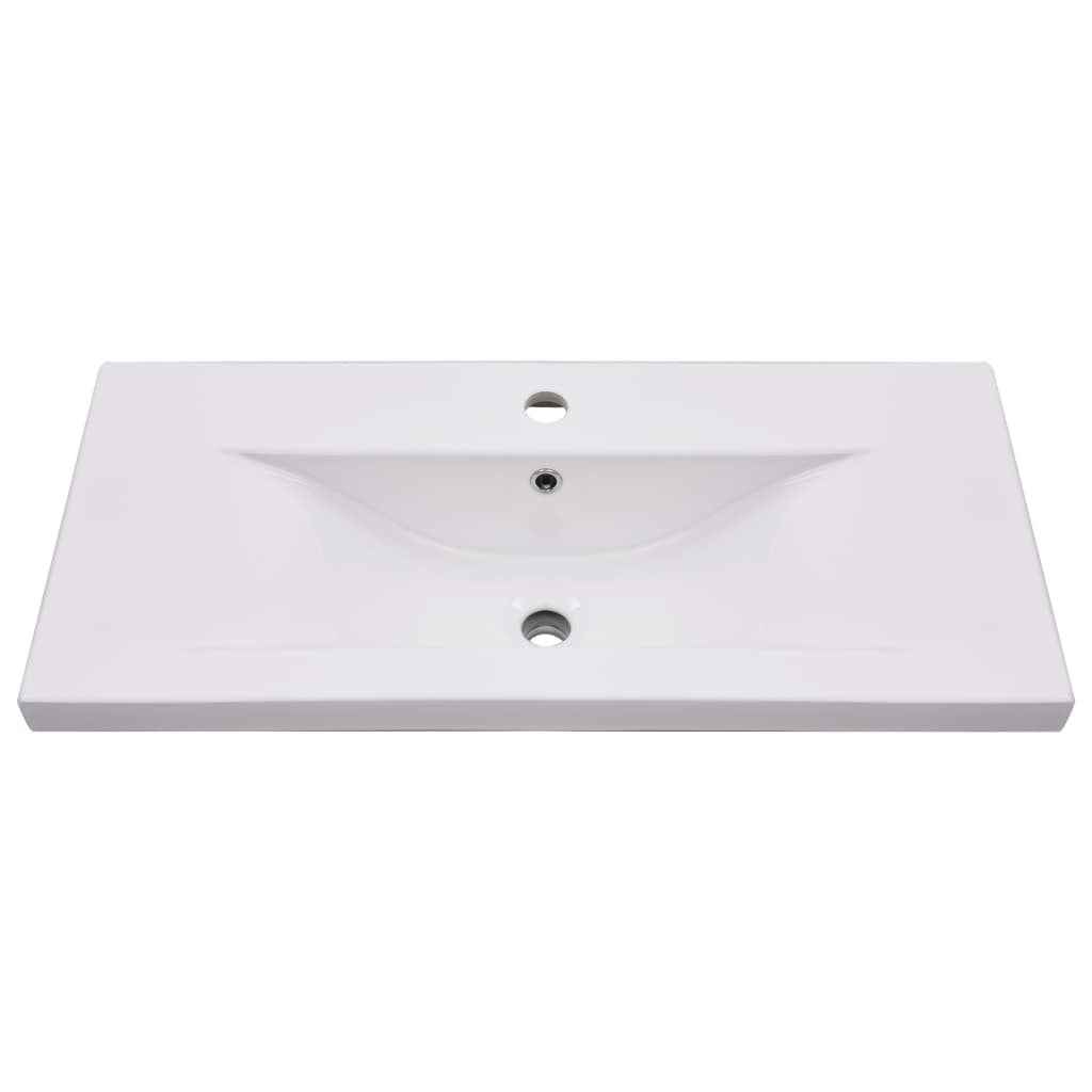 vidaXL Meuble sous-lavabo avec lavabo intégré blanc Bois d'ingénierie