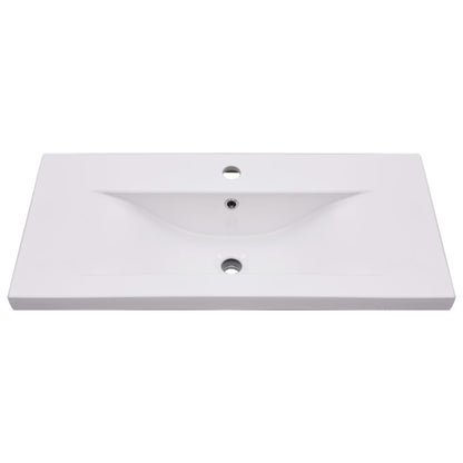 vidaXL Meuble sous-lavabo avec lavabo intégré blanc Bois d'ingénierie