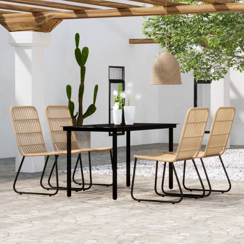vidaXL 5-tlg. Garten-Essgruppe Eichen-Optik
