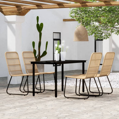 vidaXL 5-tlg. Garten-Essgruppe Eichen-Optik