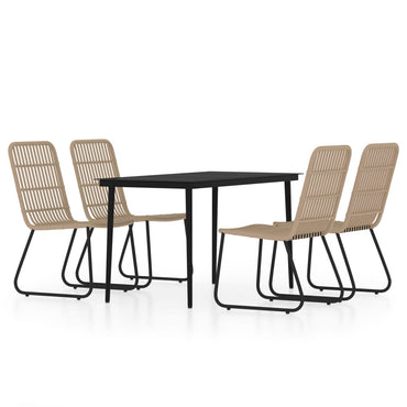 vidaXL Ensemble repas de jardin 5 pcs aspect chêne