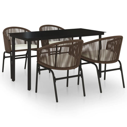 vidaXL Ensemble de salle à manger de jardin 5 pcs marron