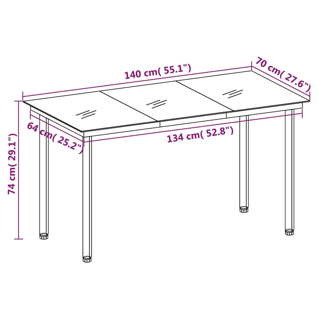 vidaXL Ensemble de salle à manger de jardin 5 pcs marron