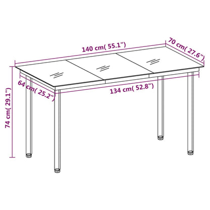 vidaXL Ensemble de salle à manger de jardin 5 pcs marron