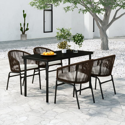 vidaXL Ensemble de salle à manger de jardin 5 pcs marron
