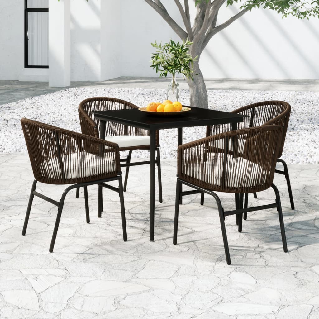 vidaXL Ensemble de salle à manger de jardin 5 pcs marron